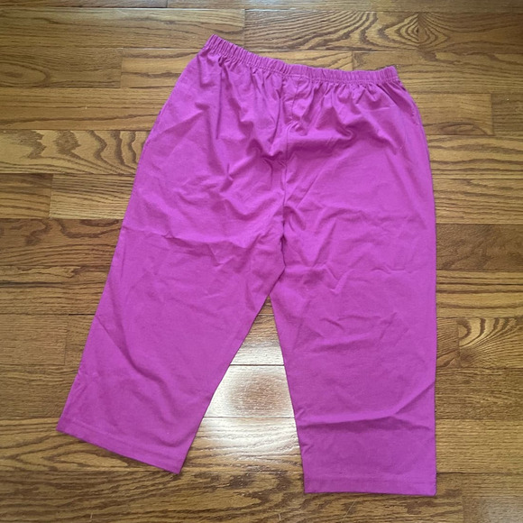 NWOT Blair Curved Hem White Tee & Elastic Waist Purple Pedal Pushers, Medium - Picture 13 of 16